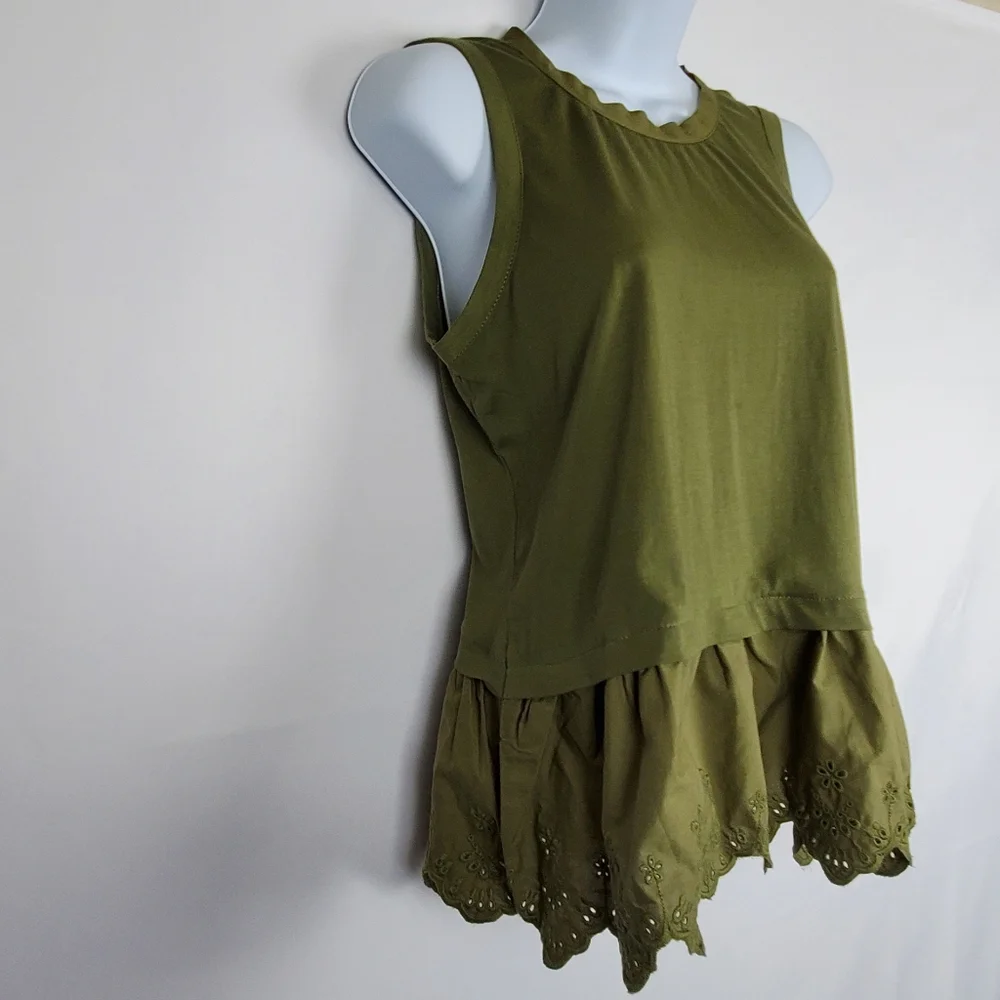 J. Crew Olive Green Sleeveless Blouse Women XS